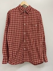 画像：長袖シャツ/XL/コットン/RED/チェック
