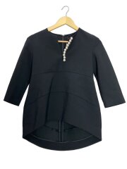 画像：７分袖ブラウス/36/ポリエステル/BLK/YCB-218-114