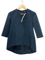 画像：７分袖ブラウス/36/ポリエステル/NVY/YCB-218-114/汚れ有