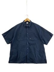 画像：半袖シャツ/L/コットン/NVY/無地