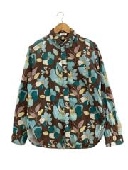 画像：長袖シャツ/M/コットン/BRW/総柄//