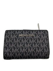 画像：SILVER JET SET TRAVEL /2つ折り財布/レザー/BLK/総柄/レディース/35F2