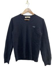 画像：Vネック/ニット・セーター(薄手)/S/ウール/CML/無地/AZ-N017