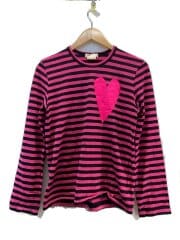 画像：長袖Tシャツ/M/ウール/PNK/ボーダー/GB-T054/ハートボーダー/AD2008