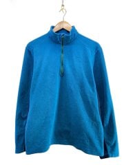画像：ハーフジップ/フリース/スウェット/M/--/BLU/無地