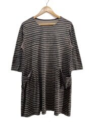 画像：長袖ワンピース/M/コットン/GRY/無地/j0131ua221
