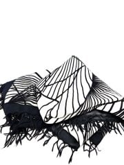 画像：シルク混/ストール/コットン/WHT/総柄/メンズ