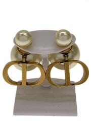 画像：CD/ロゴパールピアス/ピアス/メッキ/パール/GLD/レディース//