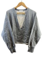 画像：Vネックプルオーバー/スウェット/コットン/GRY/25-070-912-6000-1-0