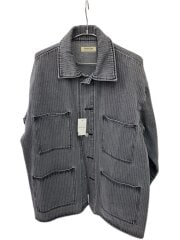 画像：長袖シャツ/M/コットン/GRY/ストライプ/24-011-464-9200-1-0