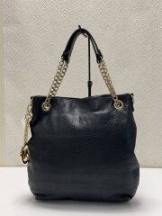 画像：トートバッグ/レザー/BLK/無地