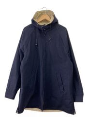 画像：70S/フード脱着可能/コットン×メルトンウールリバーシブルコート/XL/ウール/NVY/無地