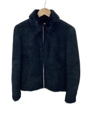 画像：ムートンジャケット/レザージャケット・ブルゾン/40/スウェード/BLK