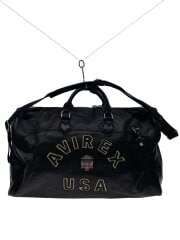 画像：VARSITY DUFFLE BAG/ボストンバッグ/レザー/BLK/内側汚れ//
