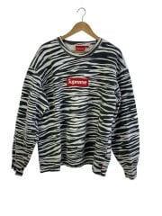 画像：22FW BOX LOGO CREWNECK Zebra/スウェット/XL/コットン/GRY/アニマル/
