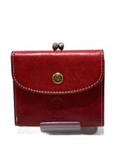 画像：2つ折り財布/レザー/RED/無地/レディース