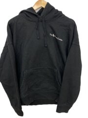 画像：ワンポイントロゴプルオーバーパーカー/L/コットン/BLK/色褪せ有
