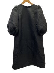 画像：シルクブレンドパフスリーブワンピース/40/ウール/GRY/無地/39737-S0FZ17T