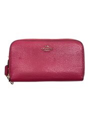 画像：長財布/レザー/PNK/無地/レディース/a1681