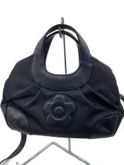 画像：デイジーギャザークリテ/2wayショルダーハンドバッグ/ナイロン/BLK