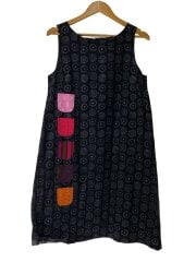 画像：ノースリーブワンピース/38/コットン/BLK/総柄/52631-3-7263