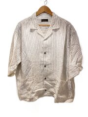 画像：ファットシルエットボタンダウンシャツ/L/コットン/BLU/ストライプ/24050600800010