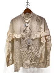 画像：コットンシルクティアードフリルブラウス/--/コットン/BEG/23051200201010