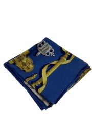 画像：カレ90/FERRO NNERIE/スカーフ/シルク/ブルー/レディース