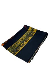 画像：カレ90/LATLANTIDE/スカーフ/シルク/ブラック/レディース