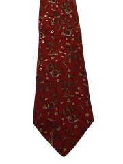 画像：ネクタイ/シルク/ボルドー/総柄/メンズ