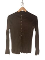 画像：ウーステッドウールファインリブ ビルドネックカーディカ/FREE/ウール/BRW/22-02-54-02201