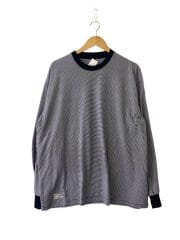 画像：長袖Tシャツ/L/ポリエステル/NVY/ボーダー/FSC251-70114//