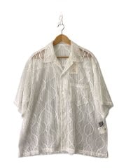 画像：Short-sleeve open collar gourd pattern/2/ポリエステル/WHT/US2313//