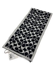 画像：シグネチャーニットマフラー/アクリル/BLK/総柄/レディース