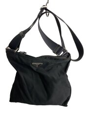 画像：ショルダーバッグ/ナイロン/BLK/三角プレート