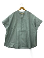 画像：半袖ブラウス/FREE/ポリエステル/KHK/無地/24-050-042-8320/シアーシャツ//