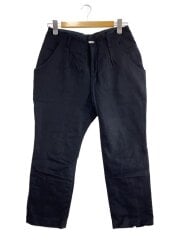 画像：フラノスリムクロップドパンツ/ボトム/2/ウール/BLK/VI-2411-04/ボタン欠品