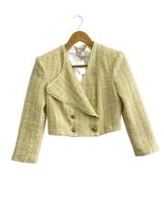 画像：ツイードジャケット/42/コットン/YLW/チェック