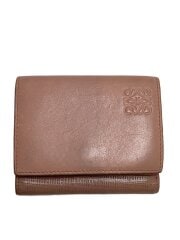 画像：トライフオールド/3つ折り財布/レザー/PNK/レディース/ヨゴレ・使用感有