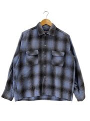 画像：60s～70s/BREWESTER/長袖シャツ/--/ウール/BLU/オンブレCK//