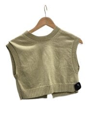 画像：DRY COTTON KNIT VEST/1/コットン/KHK/無地/A23SV01AD