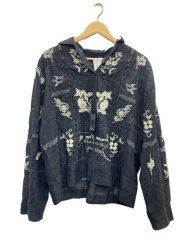 画像：Embroidery Patchwork Shirts/FREE/コットン/BLK/12610428
