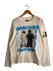 画像：長袖Tシャツ/L/コットン/WHT/プリント//
