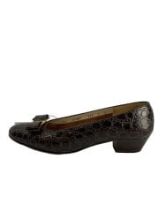 画像：パンプス/UK8/BRW/レザー/リボン