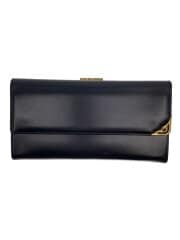 画像：長財布/レザー/NVY/無地/レディース/がま口/