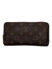 画像：1)ジッピー・ウォレット_モノグラム・キャンバス/PVC/BRW/総柄/レディース