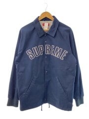 画像：24SS/Arc Denim Coaches/ジャケット/L/ポリエステル/NVY/ロゴ/刺繍/ボタン