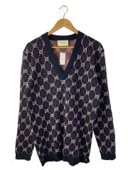 画像：カーディガン(厚手)/--/コットン/NVY/総柄