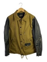 画像：Vin&Age/シングルライダースジャケット/38/ポリエステル/KHK/無地/TYPE VTJ2