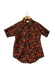 画像：半袖シャツ/15.5/コットン/BLK/ファイヤーパターン//